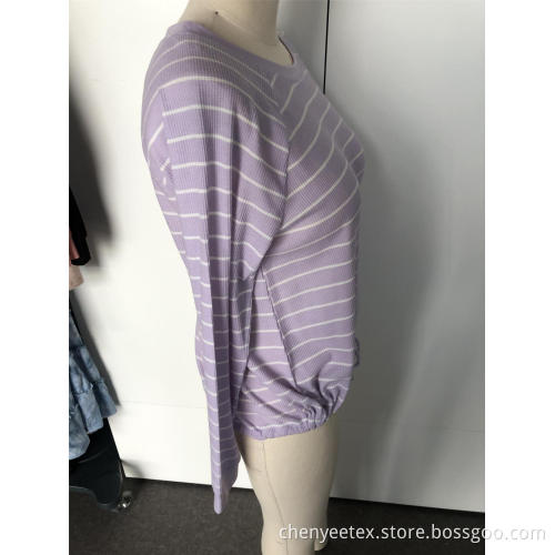 Splicing striped long sleeves